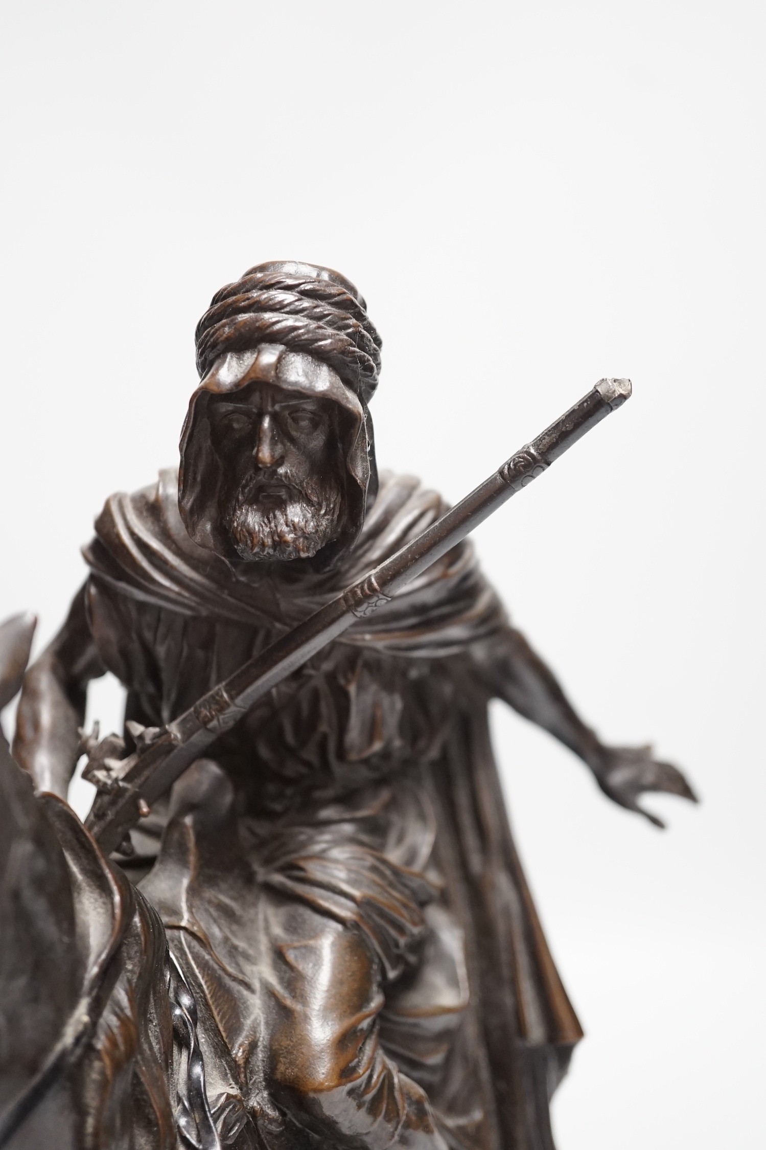 Isidore Jules Bonheur (1827-1901), bronze model of an Arab on horseback 29cm